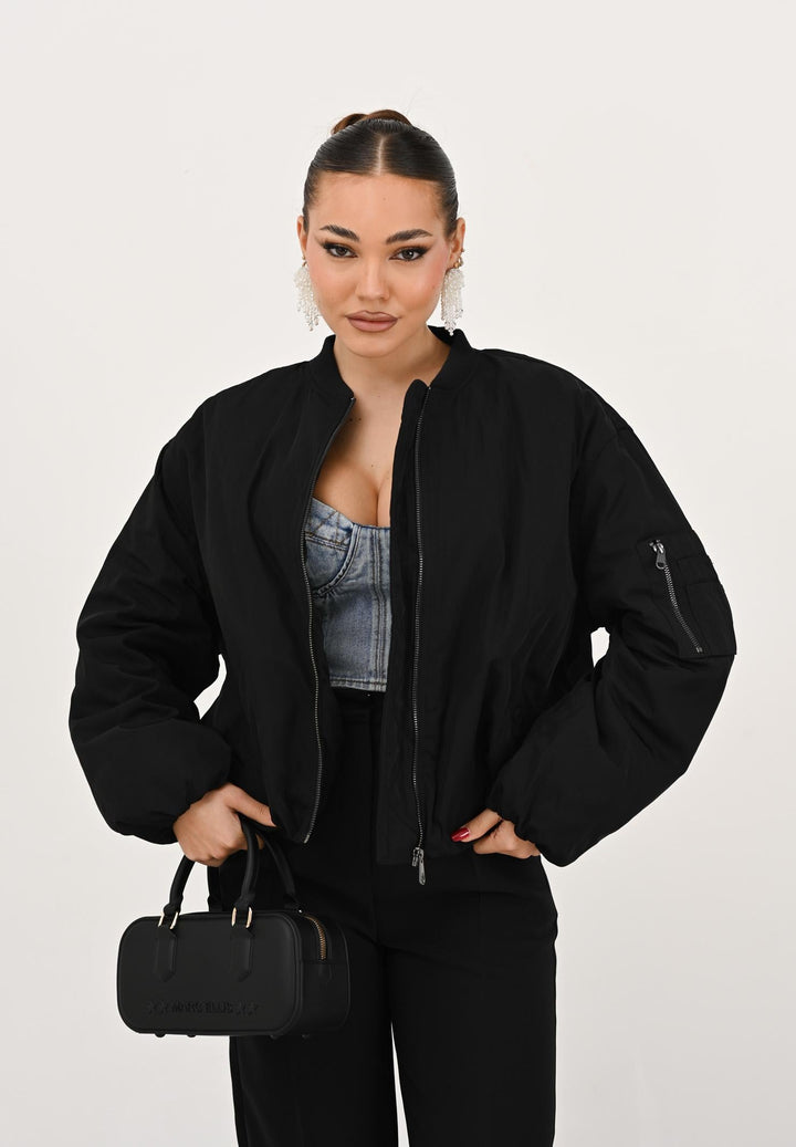 Black Bomber Jacket for Women - gallery