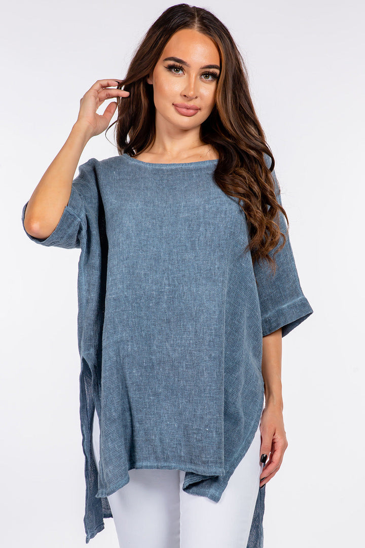 Italian Linen Side Open Tunic for Women - gallery