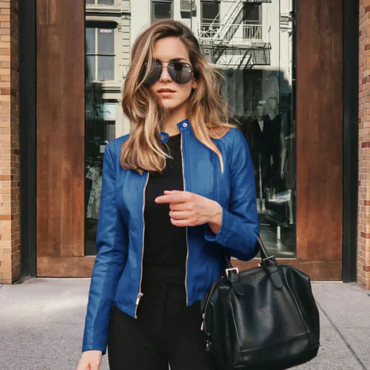 Structured Waist Jacket with Zip Detail for Women