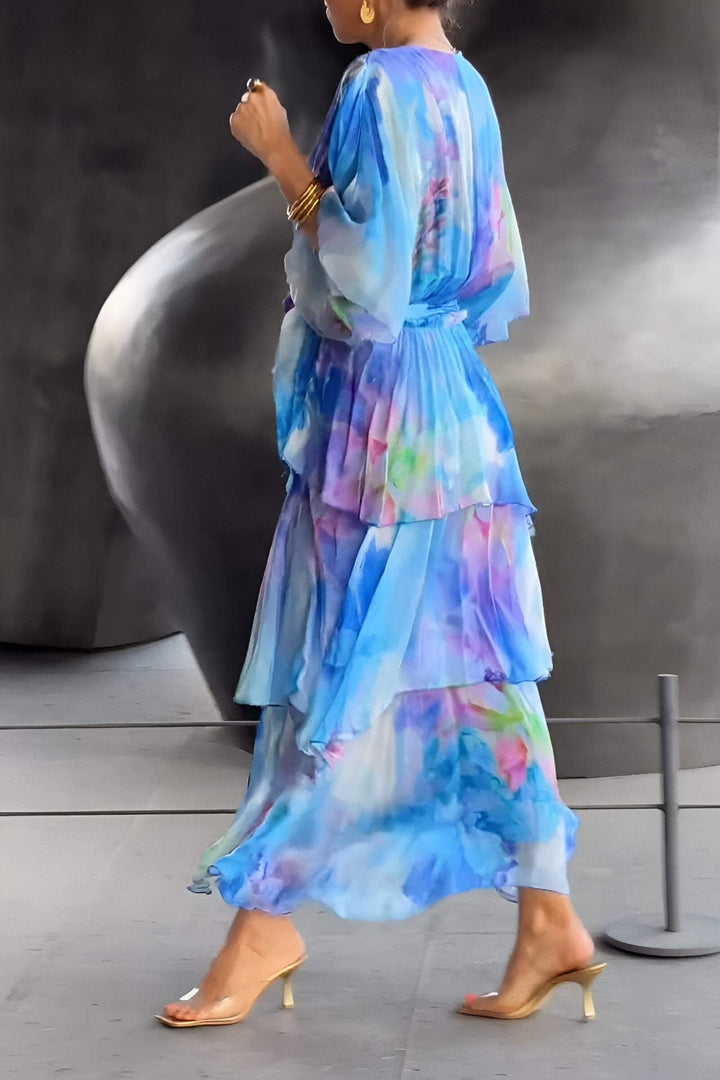 Long Chiffon Evening Dress with Fluid Drape for Women