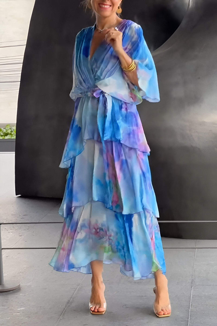 Long Chiffon Evening Dress with Fluid Drape for Women