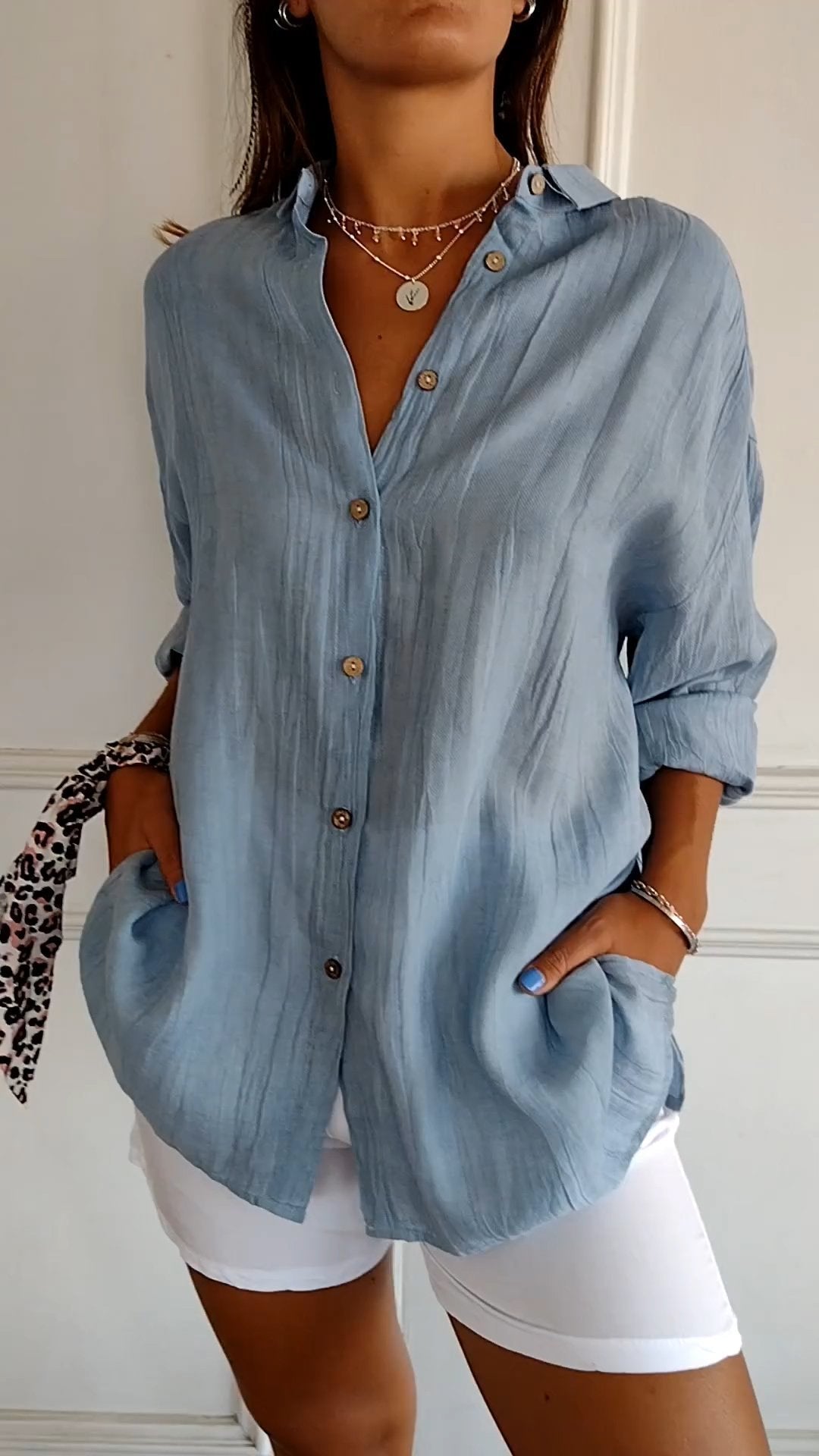 Aliah Pleated Front Blouse - Relaxed Tailored Style for Women