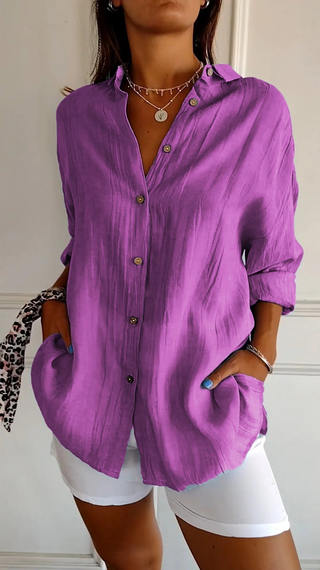 Aliah Pleated Front Blouse - Relaxed Tailored Style for Women