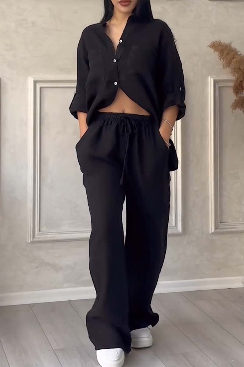 Thea Relaxed Woven Co-ord Set in Muted Neutral Tones