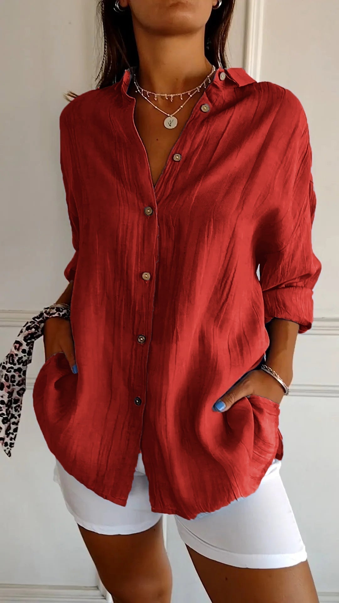 Aliah Pleated Front Blouse - Relaxed Tailored Style for Women