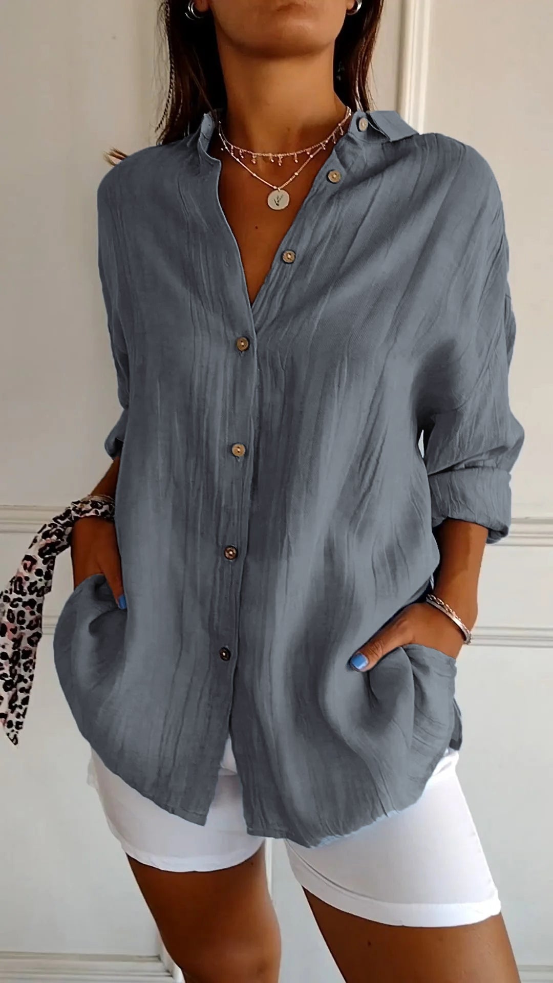 Aliah Pleated Front Blouse - Relaxed Tailored Style for Women