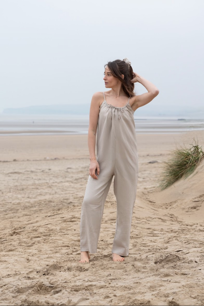 Bonnie Linen Jumpsuit for Women - Natural