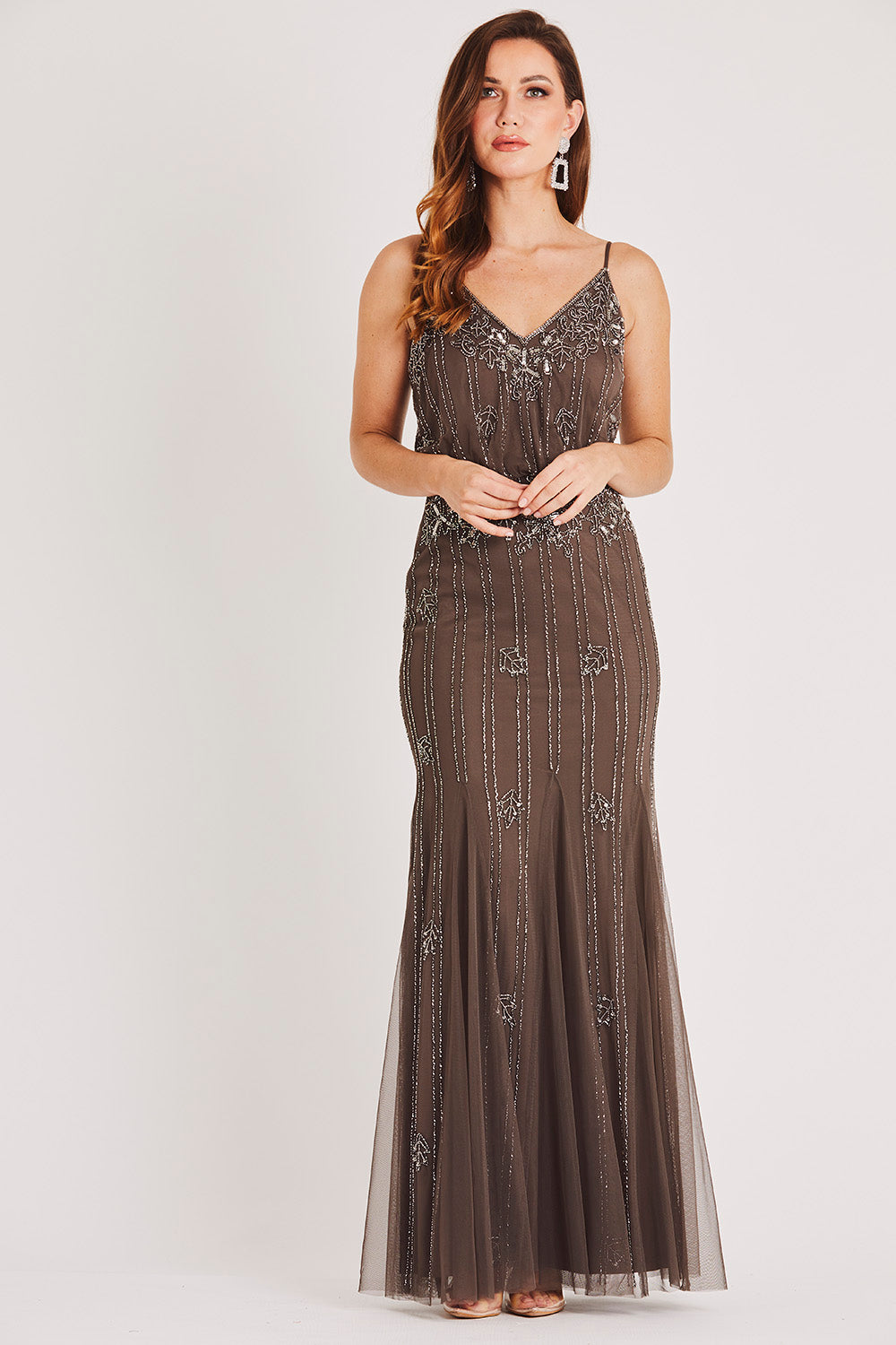 Keeva Stone Grey Bridesmaid Maxi Dress — gallery