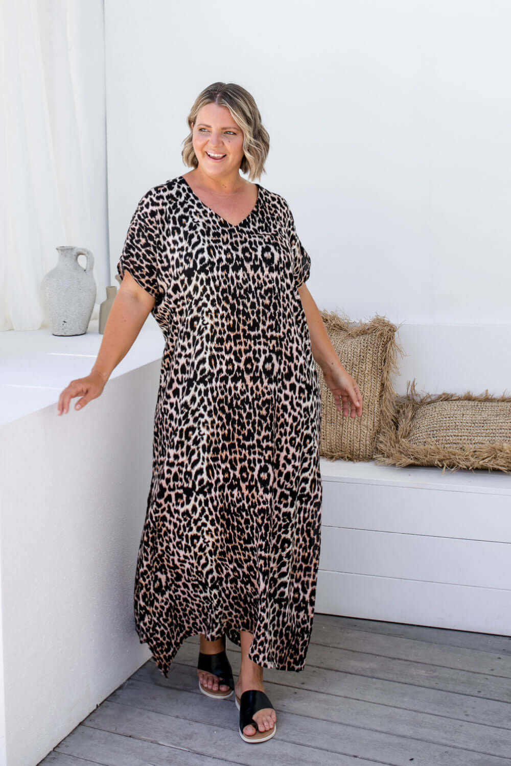Leopard Maxi Kaftan Dress — gallery