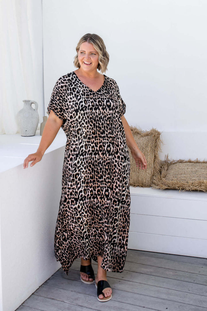 Leopard Maxi Kaftan Dress — gallery