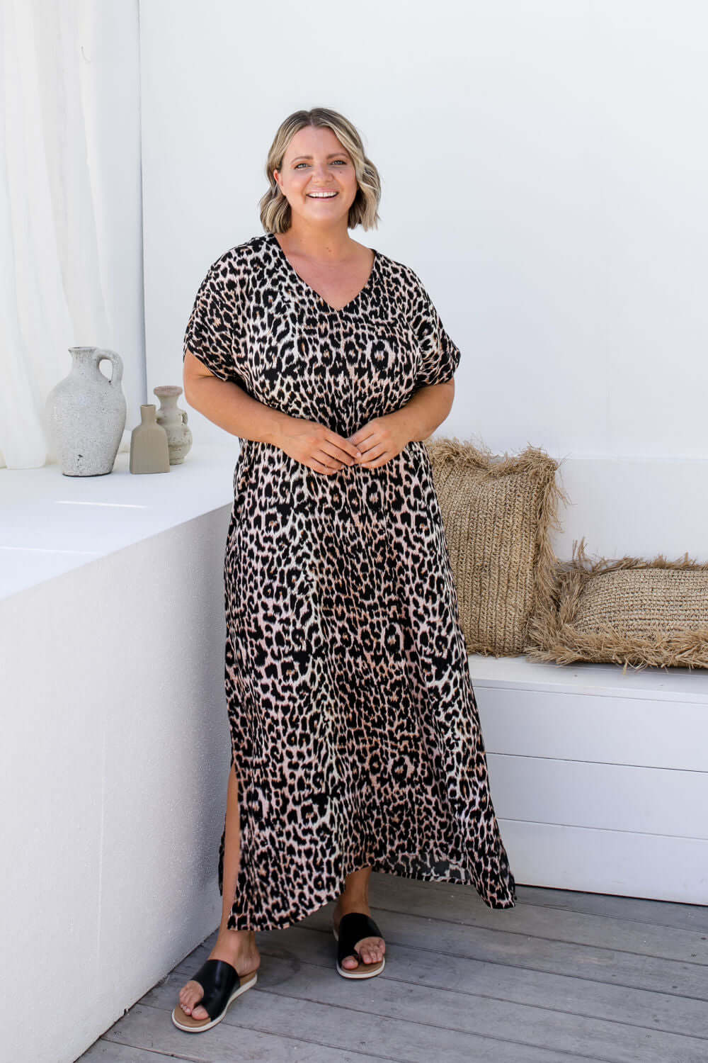 Leopard Maxi Kaftan Dress — gallery