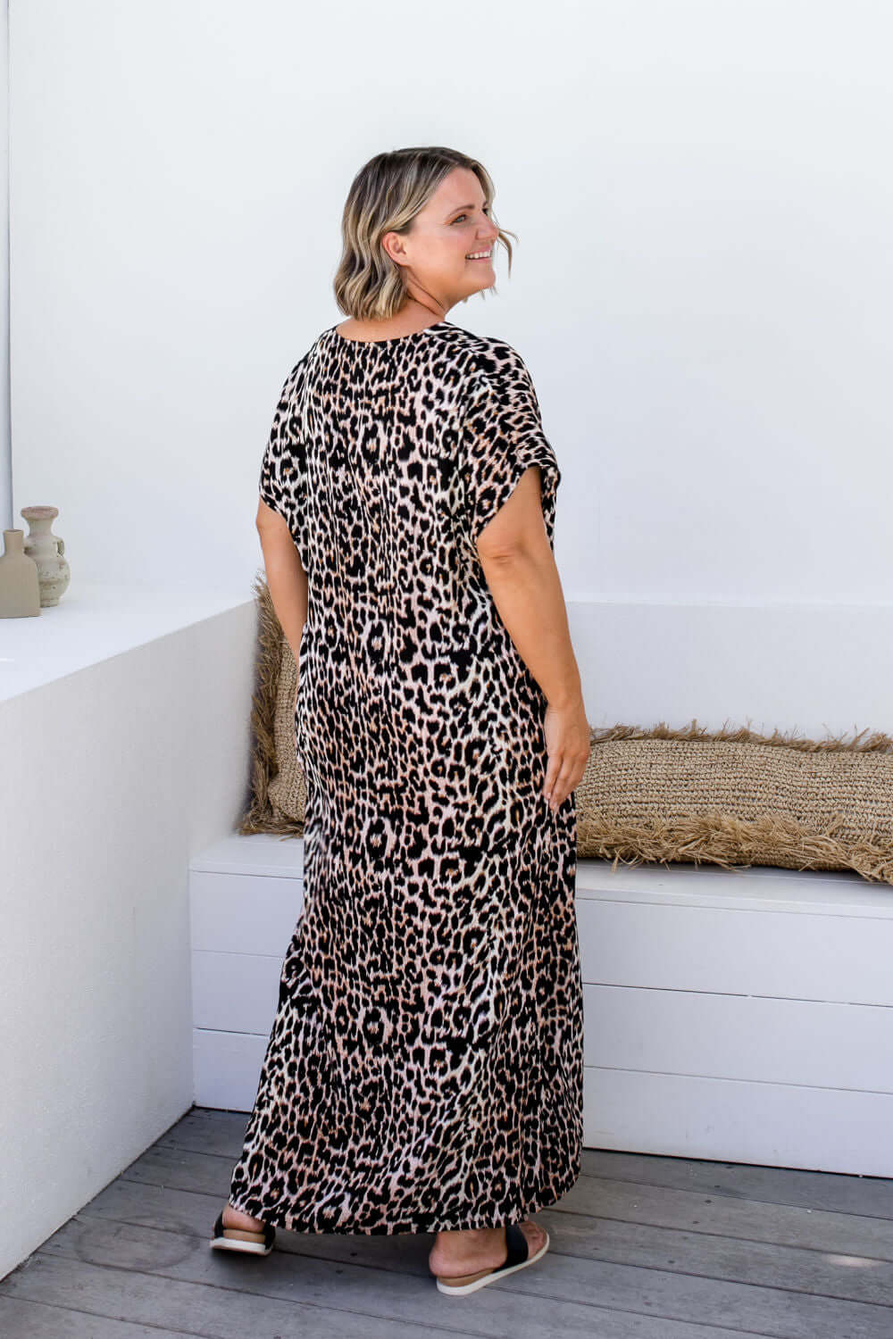 Leopard Maxi Kaftan Dress — gallery