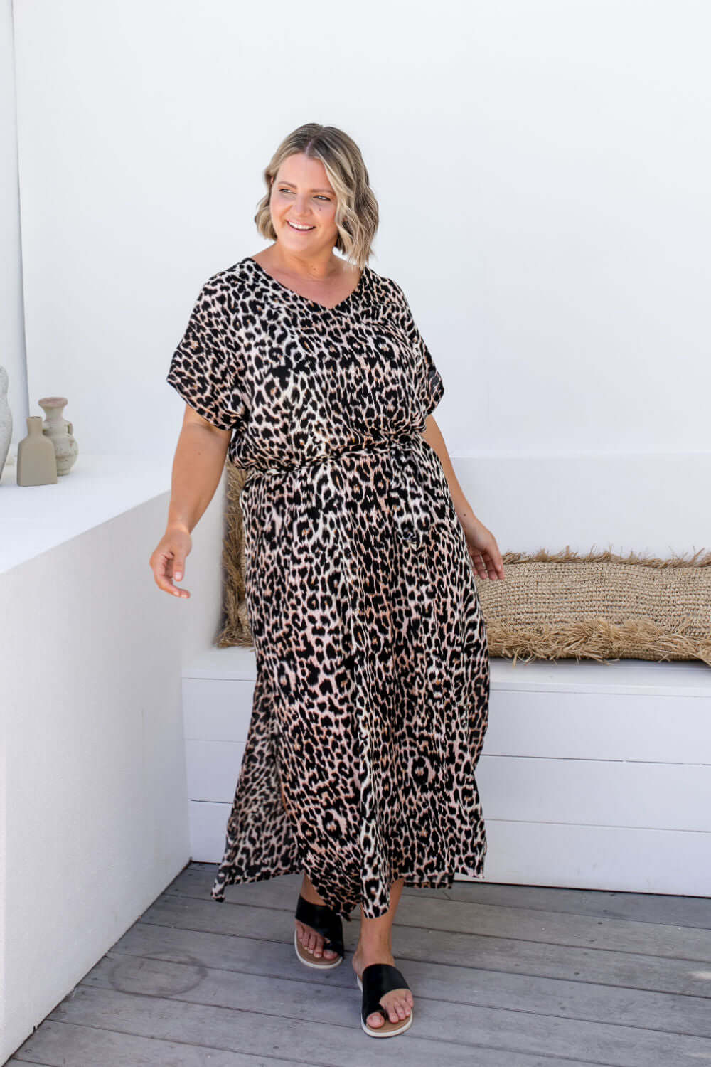 Leopard Maxi Kaftan Dress — gallery