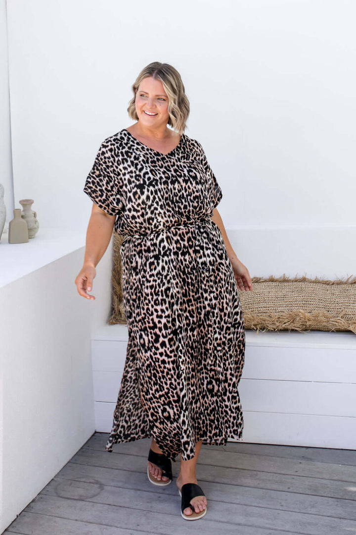 Leopard Maxi Kaftan Dress — gallery