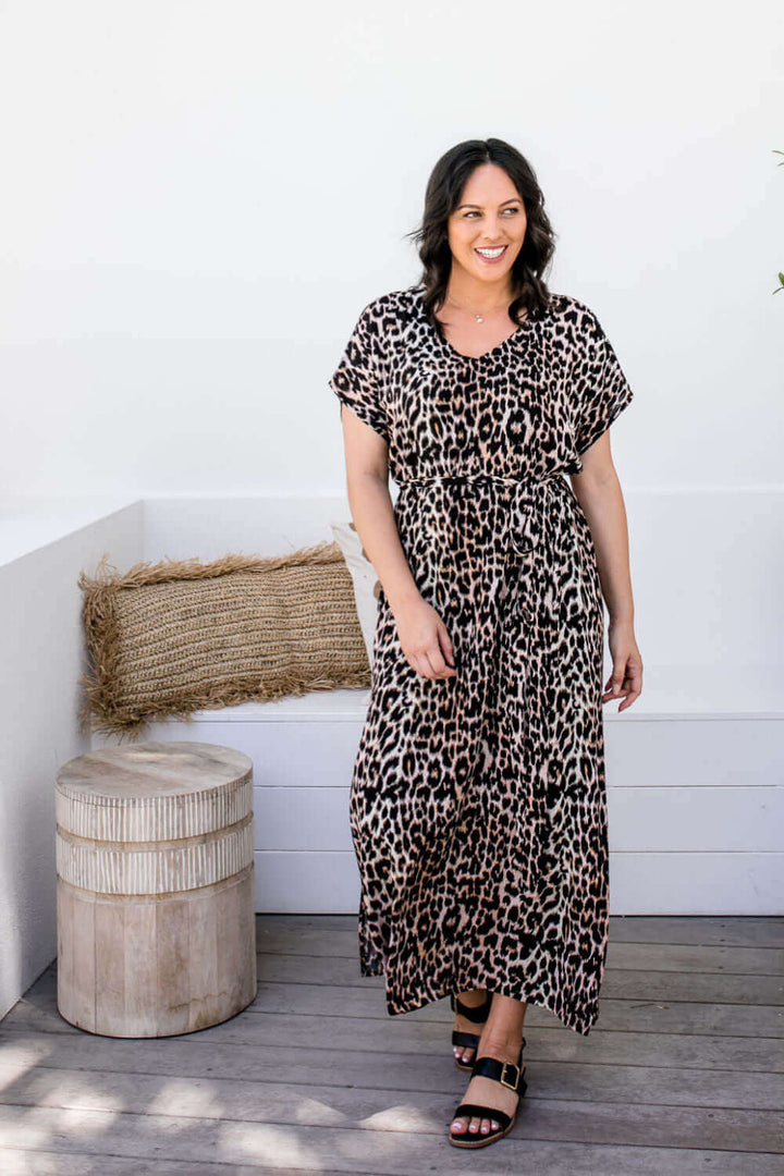 Leopard Maxi Kaftan Dress — gallery