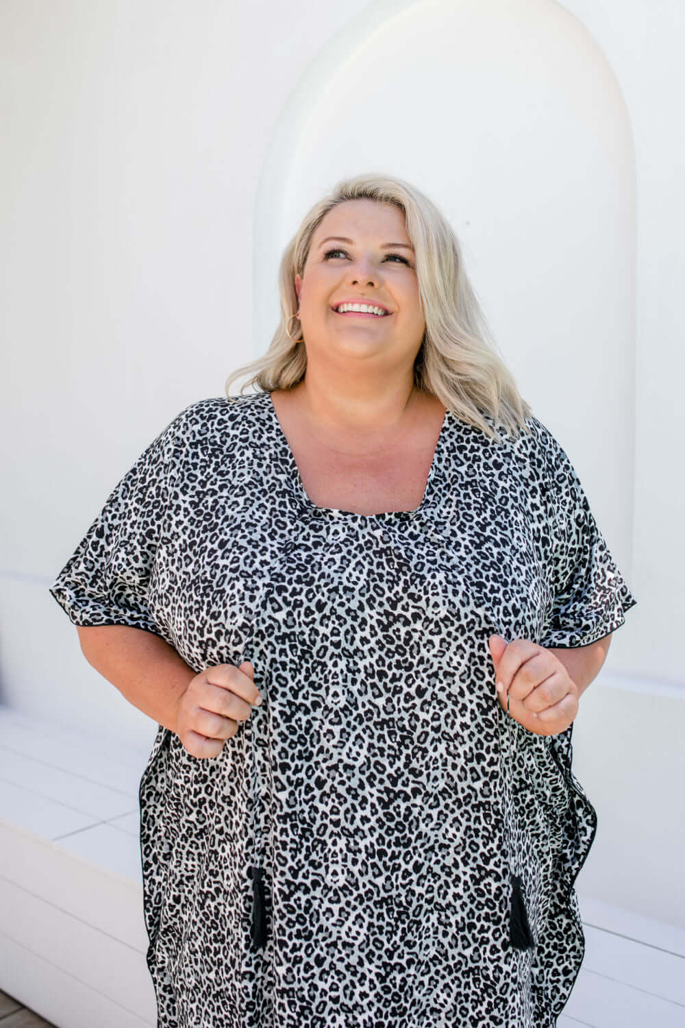 Tess Short Kaftan Dress for Women - gallery