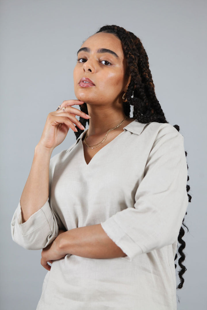 Lizzie Linen Shirt | Collared Shirt — gallery