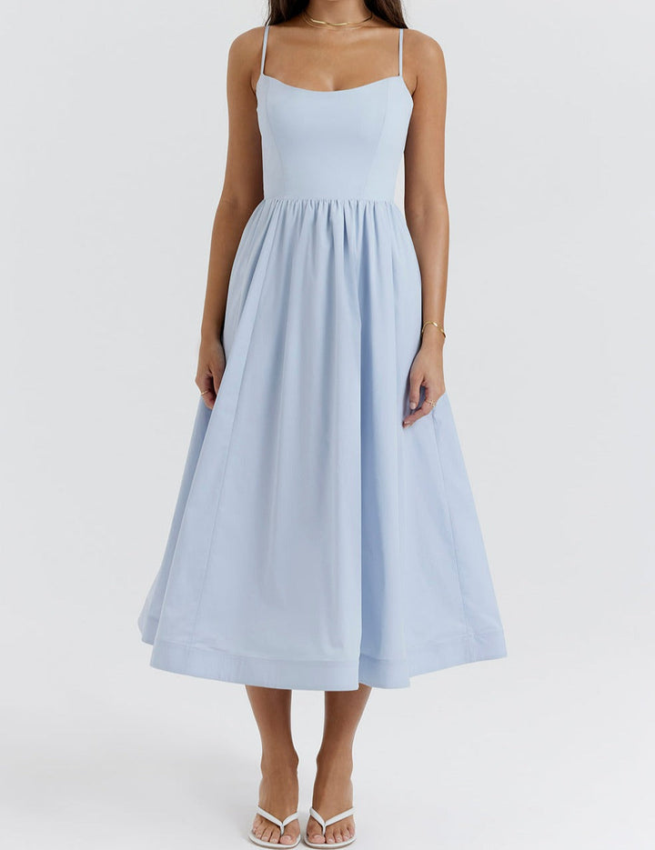 Emilia Knee-Length Evening Dress with Short Sleeves