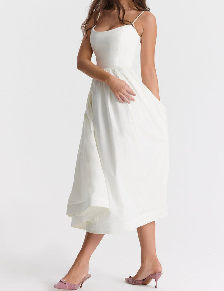 Emilia Knee-Length Evening Dress with Short Sleeves