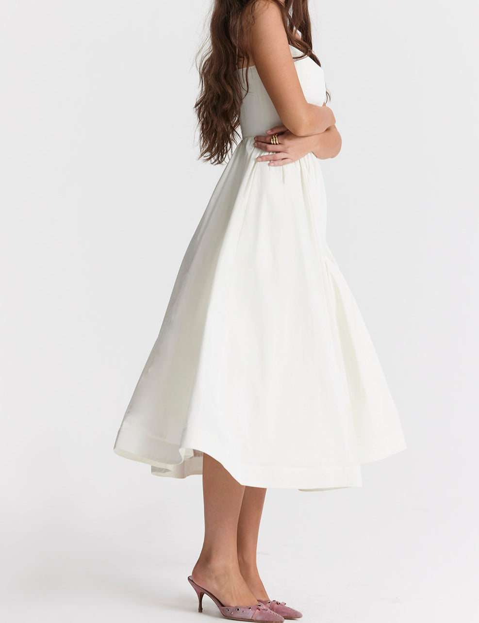 Emilia Knee-Length Evening Dress with Short Sleeves