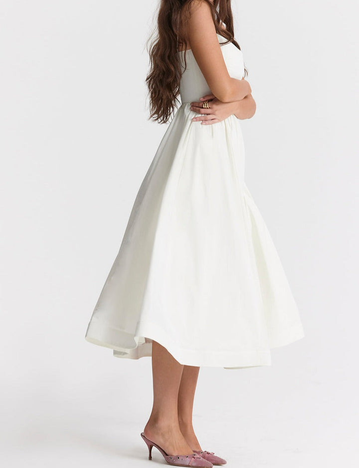 Emilia Knee-Length Evening Dress with Short Sleeves