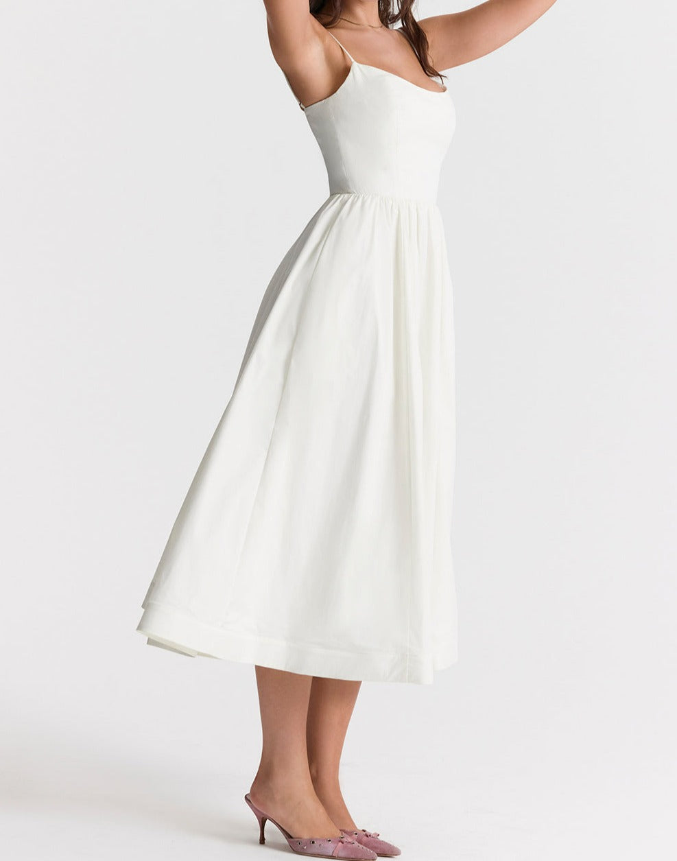Emilia Knee-Length Evening Dress with Short Sleeves