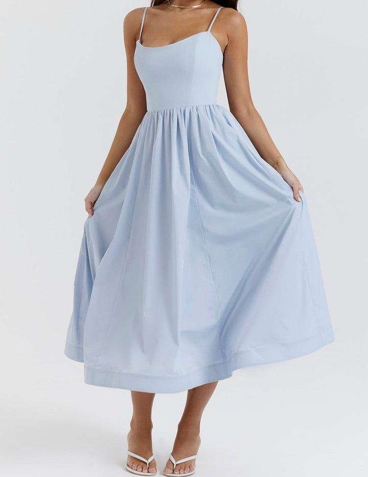 Emilia Knee-Length Evening Dress with Short Sleeves