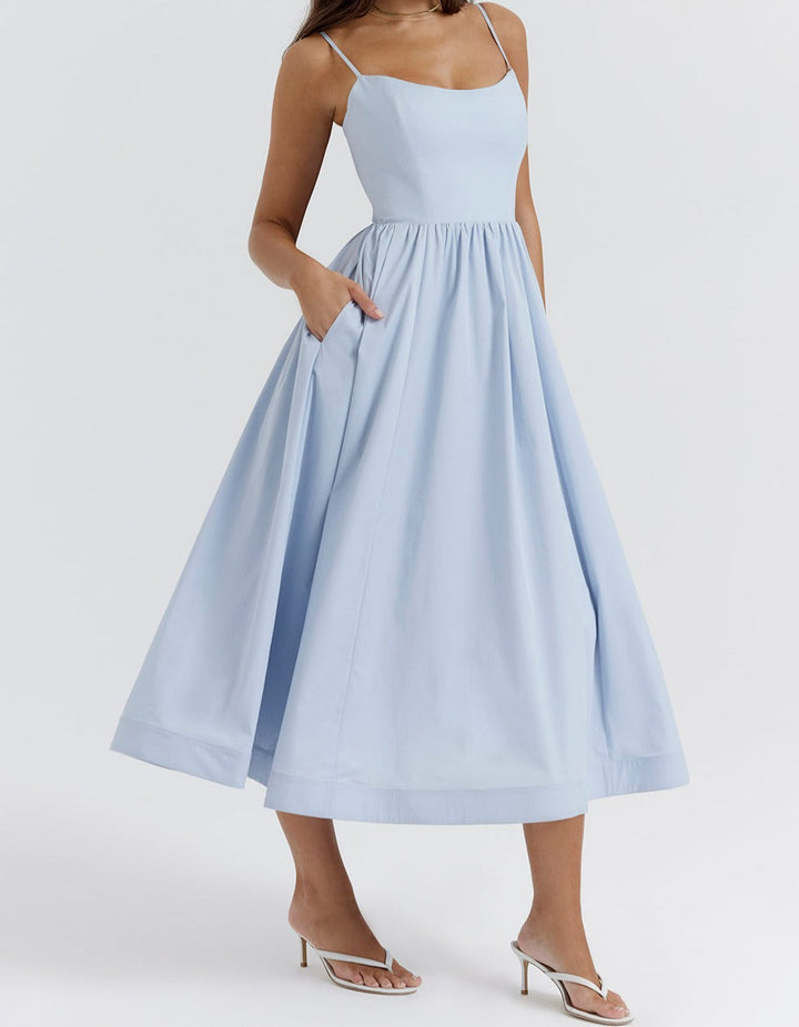 Emilia Knee-Length Evening Dress with Short Sleeves