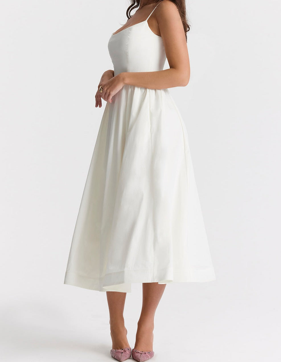 Emilia Knee-Length Evening Dress with Short Sleeves
