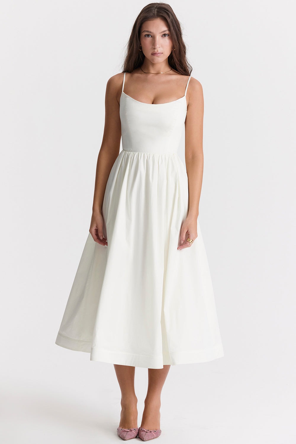 Emilia Knee-Length Evening Dress with Short Sleeves