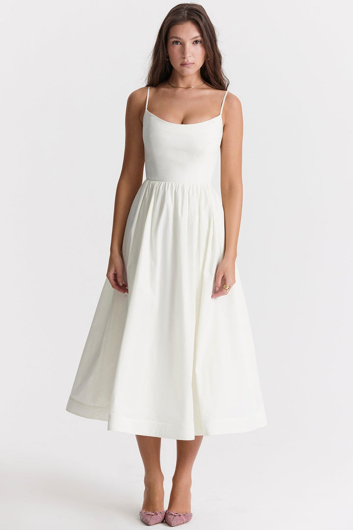 Emilia Knee-Length Evening Dress with Short Sleeves