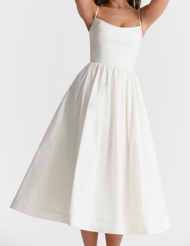 Emilia Knee-Length Evening Dress with Short Sleeves