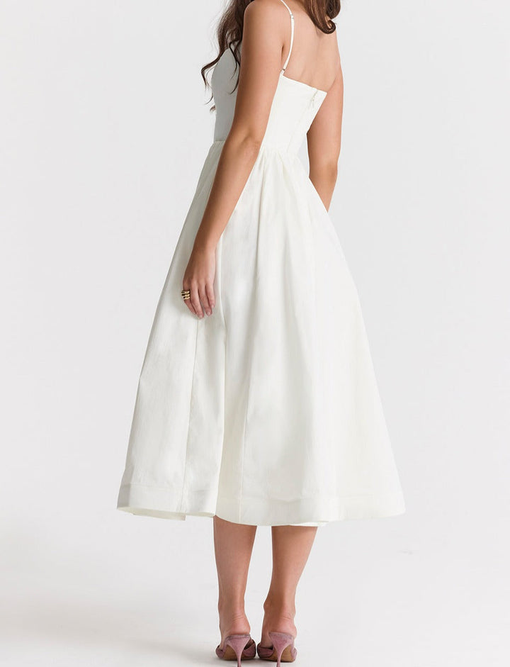 Emilia Knee-Length Evening Dress with Short Sleeves