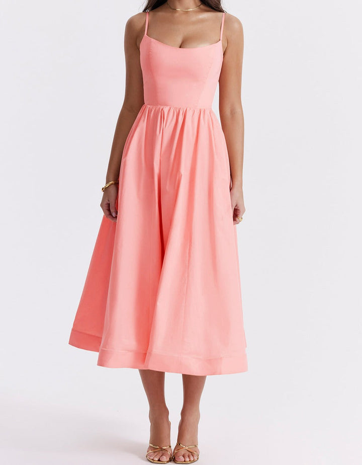 Emilia Knee-Length Evening Dress with Short Sleeves