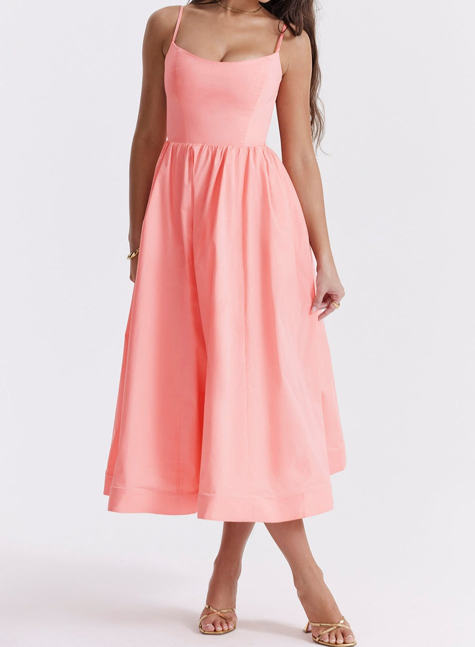 Emilia Knee-Length Evening Dress with Short Sleeves