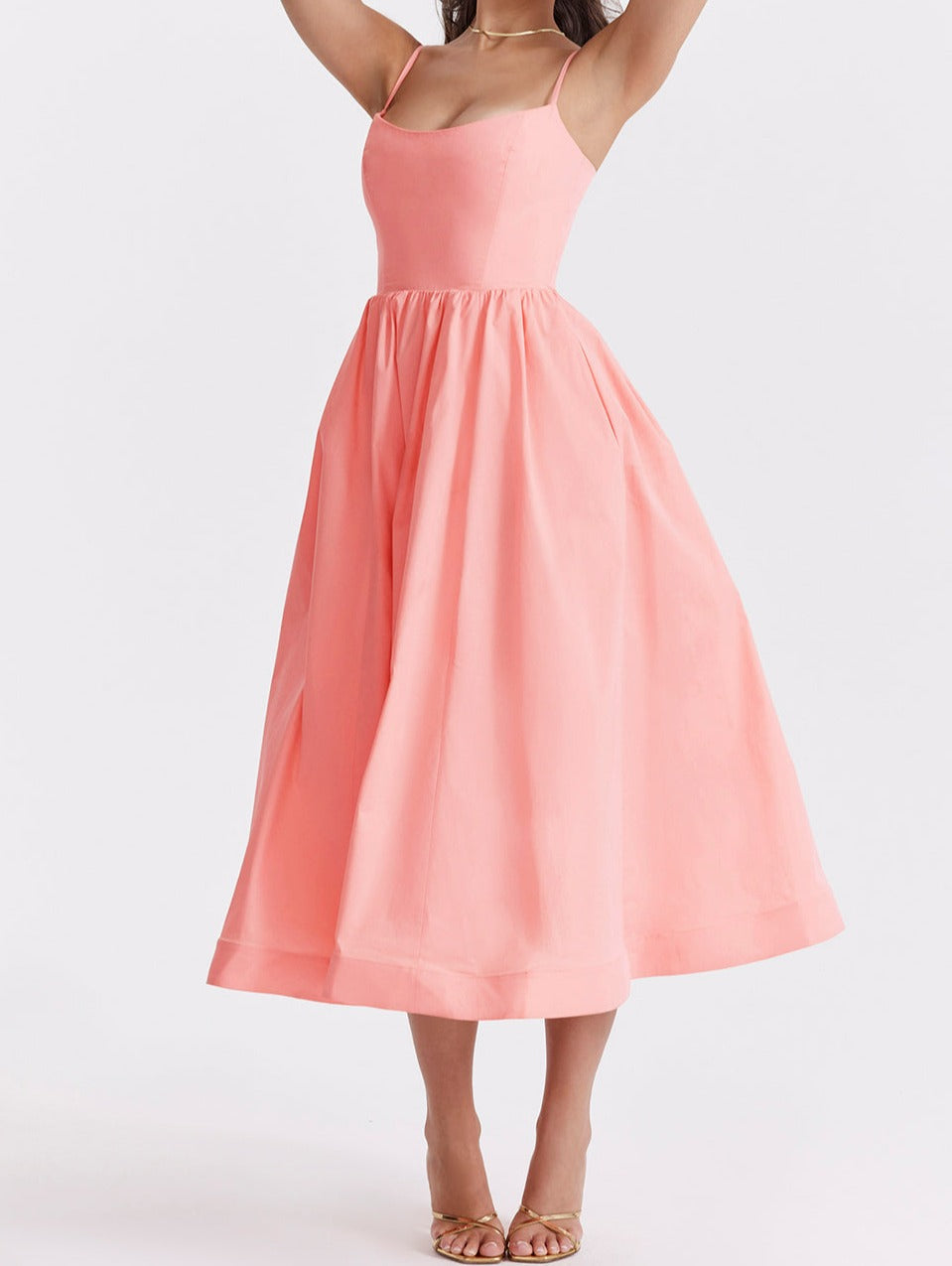Emilia Knee-Length Evening Dress with Short Sleeves