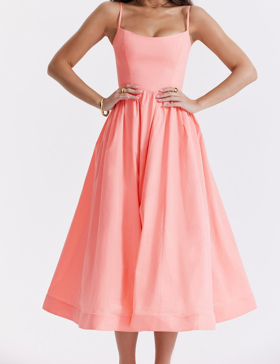 Emilia Knee-Length Evening Dress with Short Sleeves