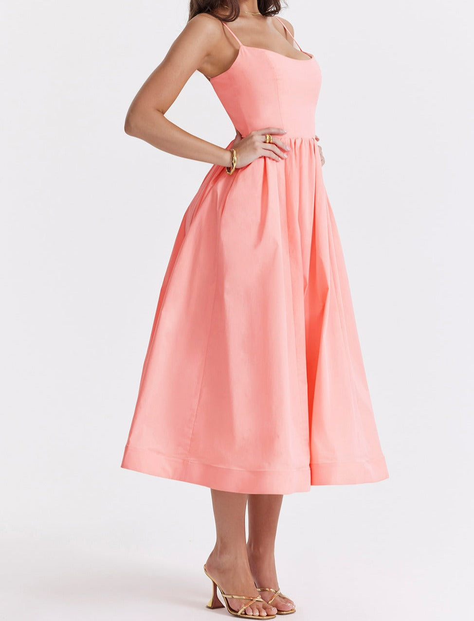 Emilia Knee-Length Evening Dress with Short Sleeves
