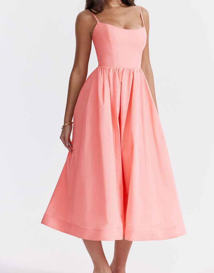 Emilia Knee-Length Evening Dress with Short Sleeves