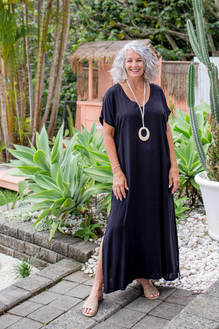 Black Maxi Kaftan Dress — gallery