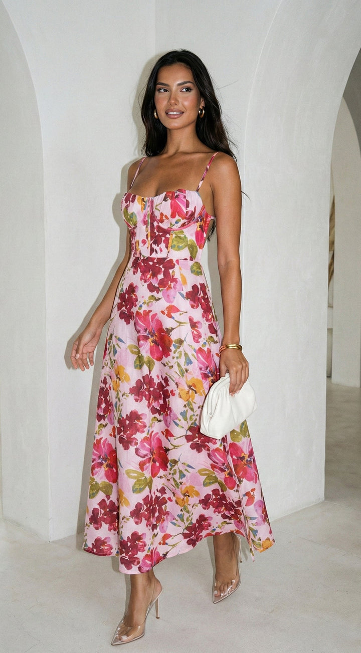 Floréa Bodice Floral Maxi Dress - Pink — gallery