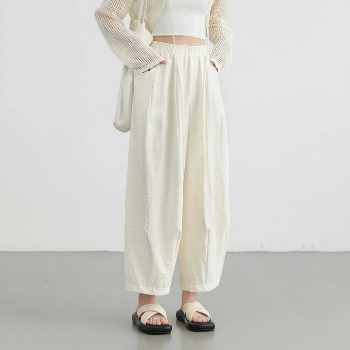 Chill Vibe Aesthetic Wide-Leg Trouser Elastic Waist Pants Trousers