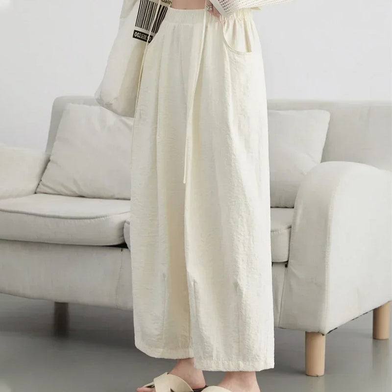 Chill Vibe Aesthetic Wide-Leg Trouser Elastic Waist Pants Trousers - gallery