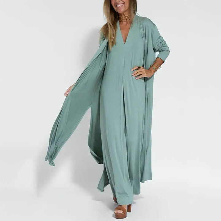 Lightweight Woven-Print Summer Dress with Flared Hem