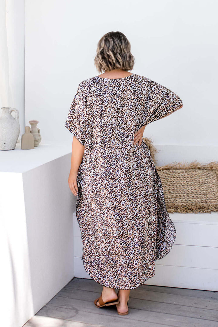 Long Kaftan Dress - Leopard Print — gallery