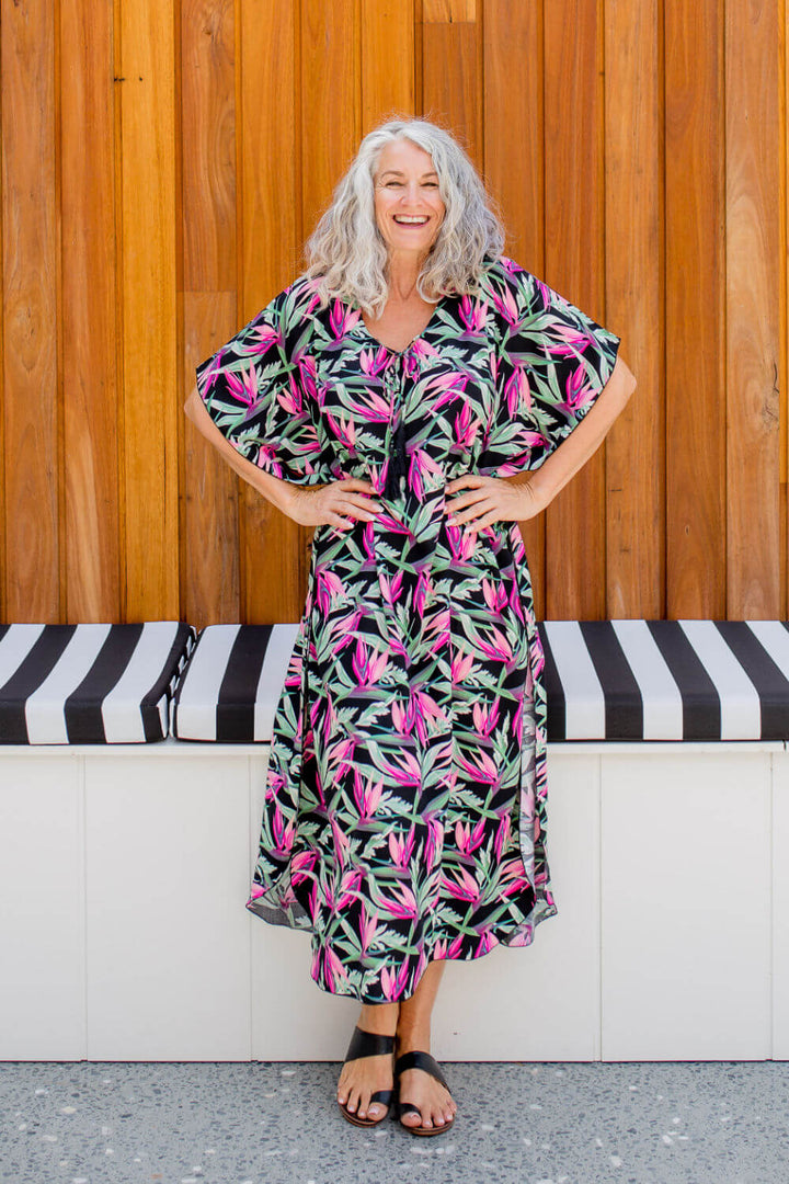 Long Kaftan Dress - Bird of Paradise — gallery