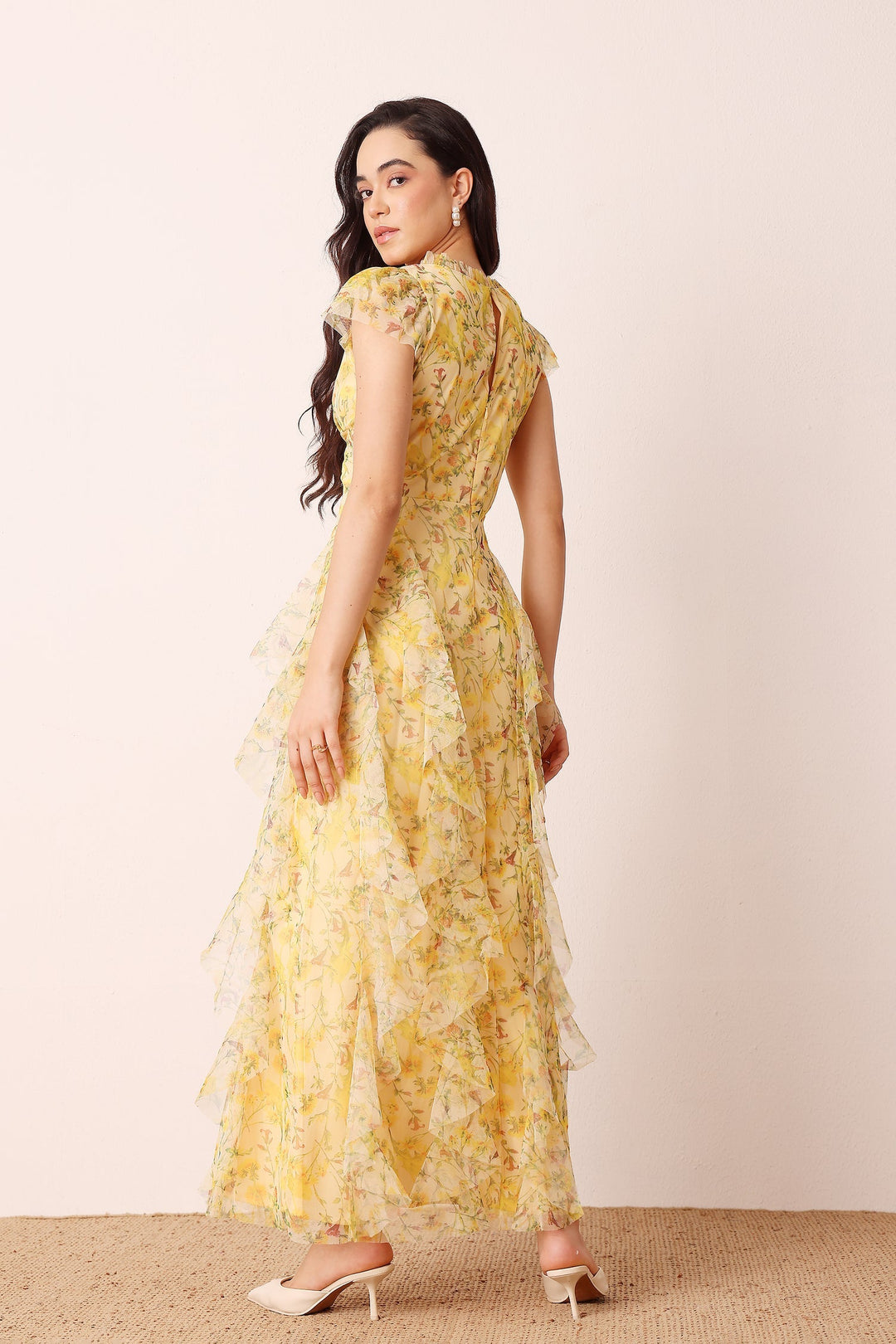 Melody Maxi Dress in Yellow Floral — gallery