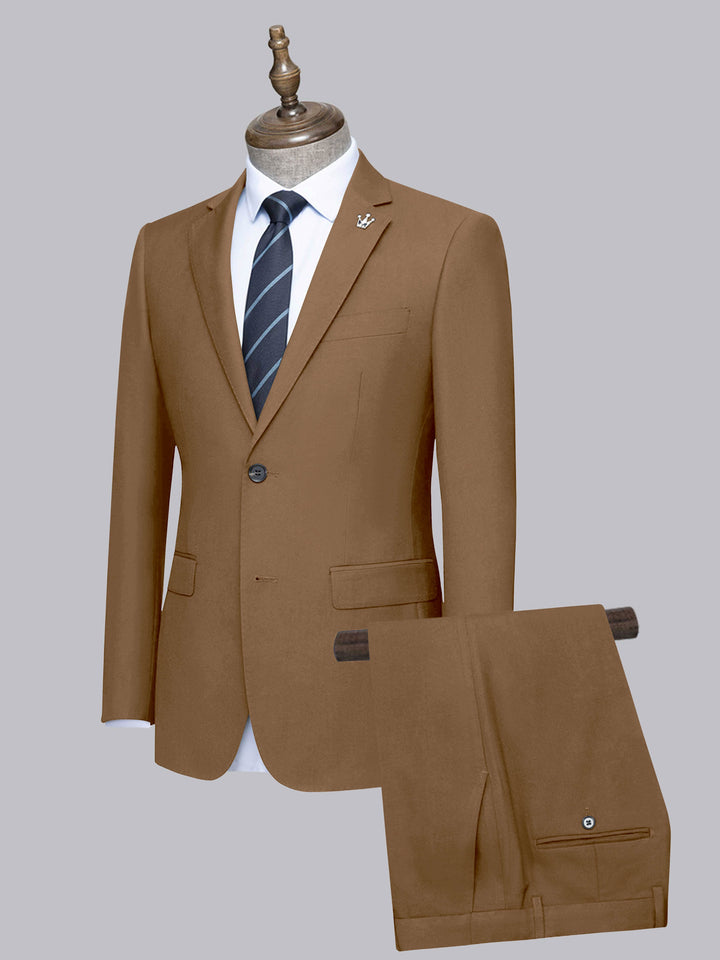 Slim Fit Two-Piece Wedding Suit for Men - Brown