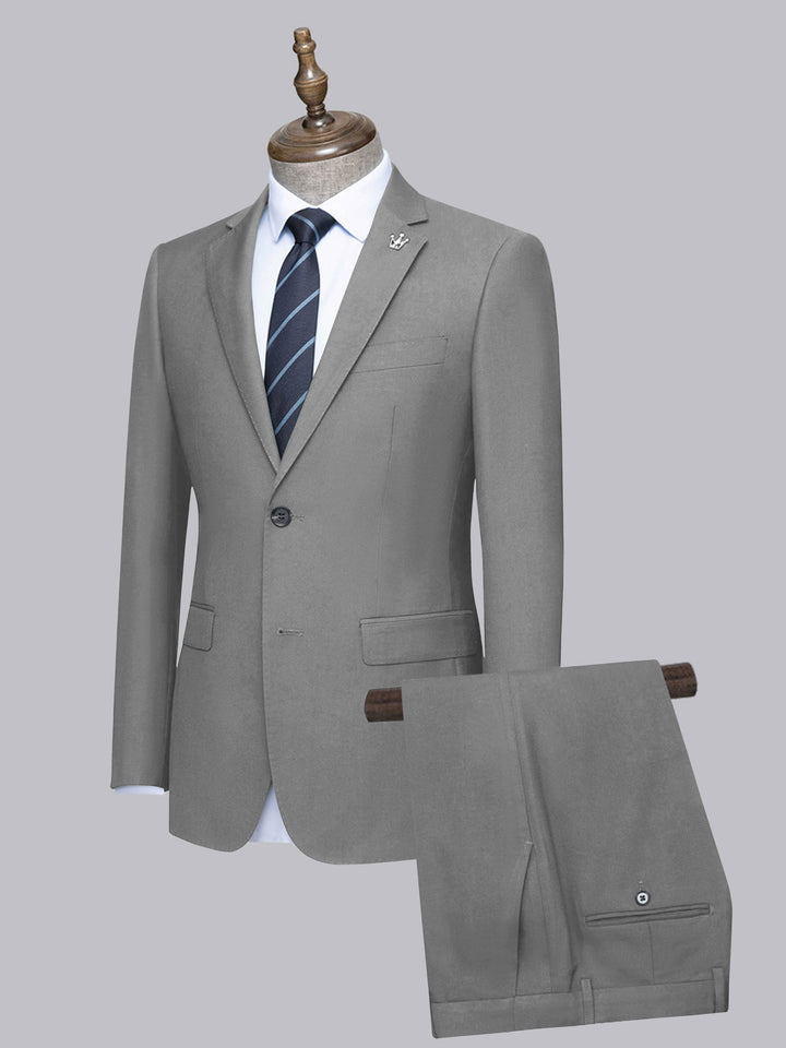Slim Fit Two-Piece Wedding Suit for Men - Gray