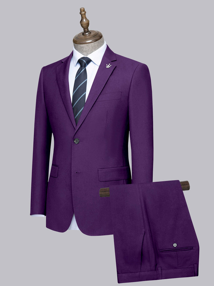 Slim Fit Two-Piece Wedding Suit for Men - Purple